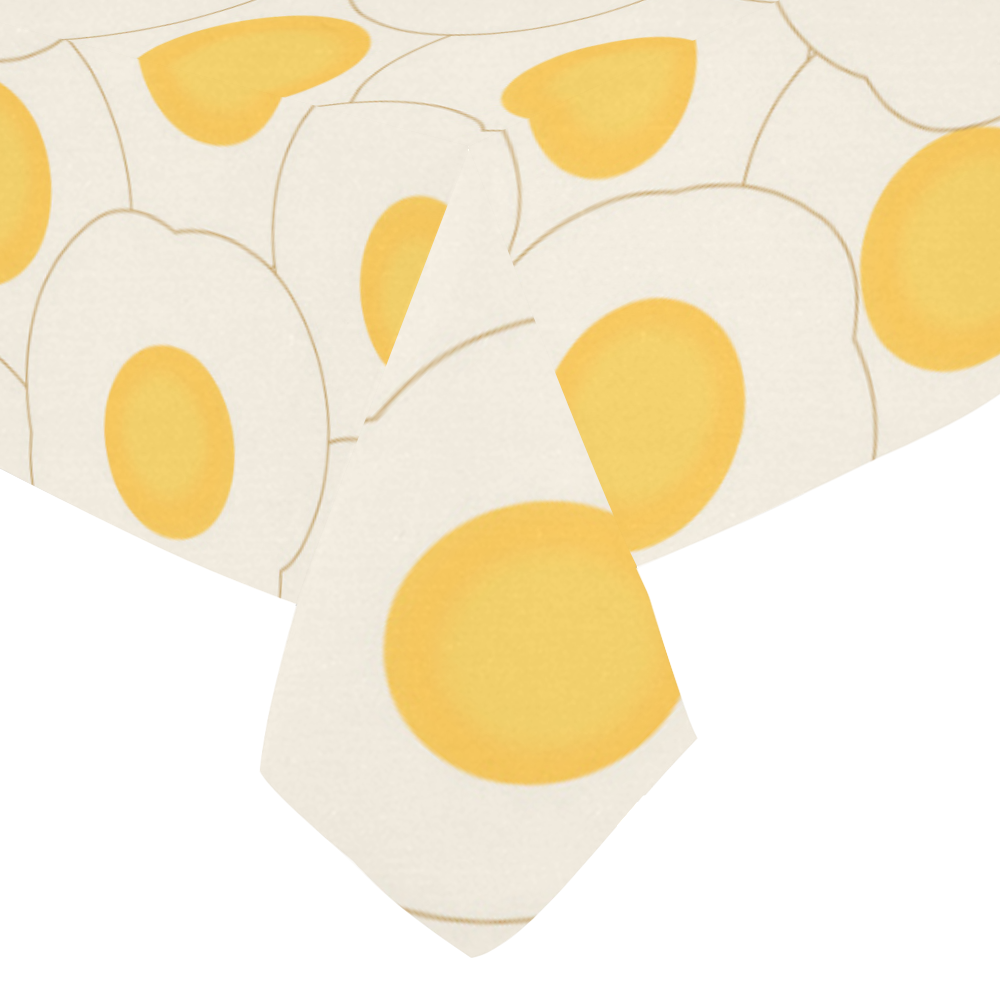 Fried Eggs Cotton Linen Tablecloth 52"x 70"