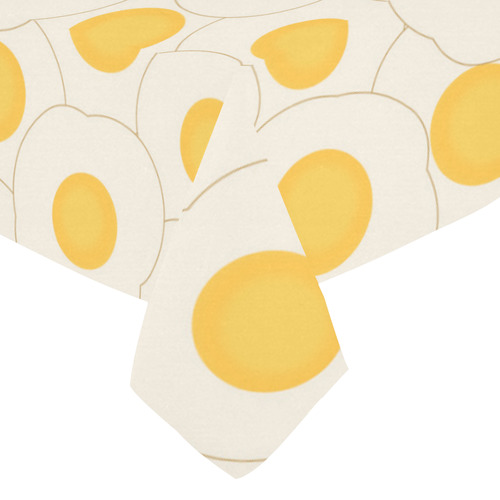 Fried Eggs Cotton Linen Tablecloth 52"x 70"