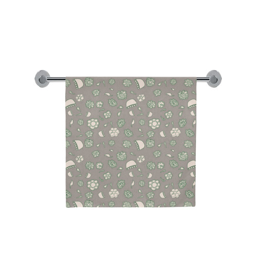 floral gray and green Bath Towel 30"x56"