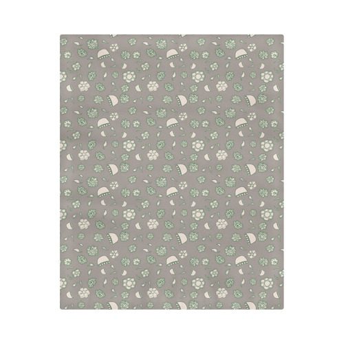 floral gray and green Duvet Cover 86"x70" ( All-over-print)