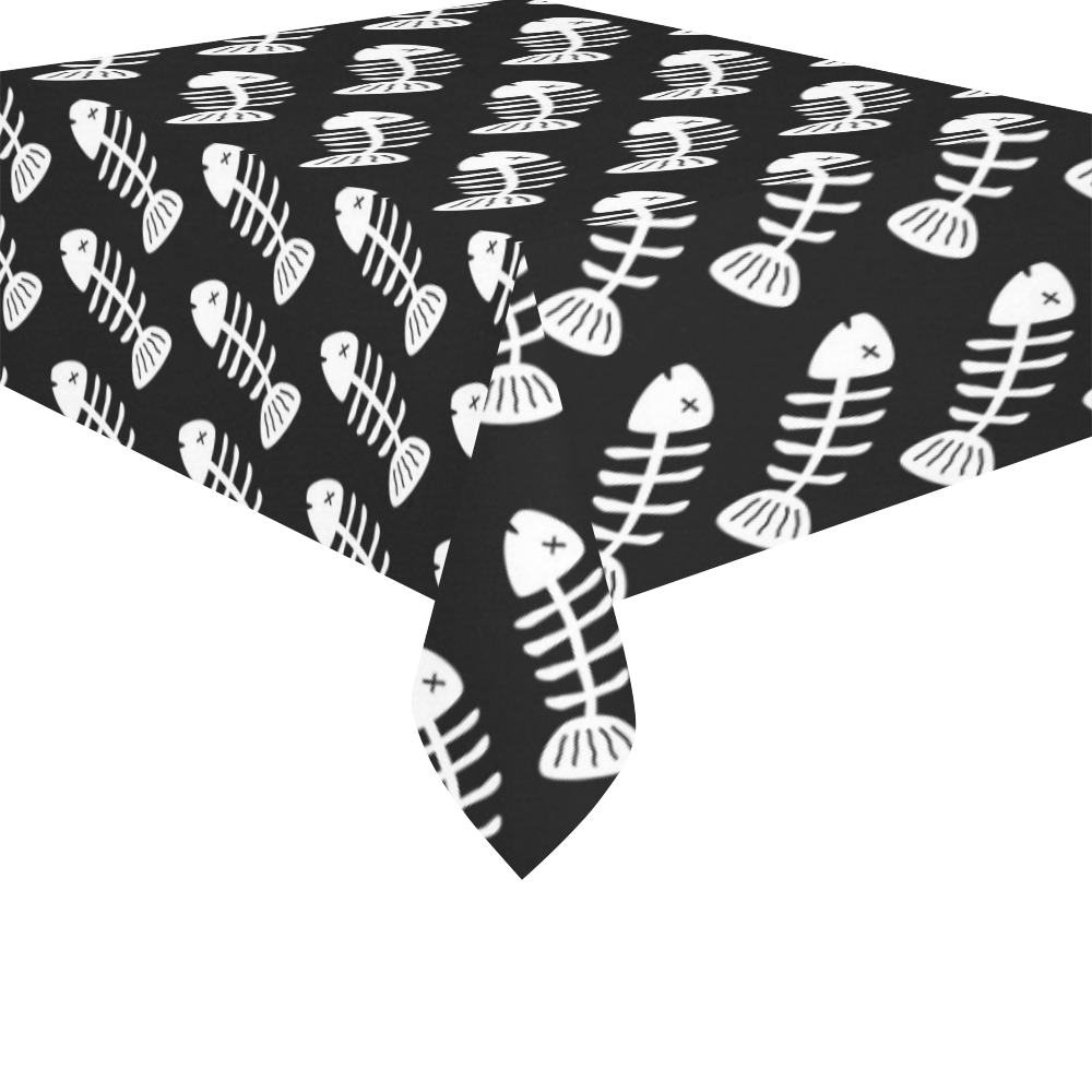 Fish Bones Pattern Cotton Linen Tablecloth 52"x 70"