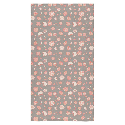 floral gray and red Bath Towel 30"x56"