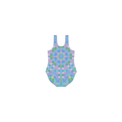 Multicolor Kaleidoscope Vest One Piece Swimsuit (Model S04)