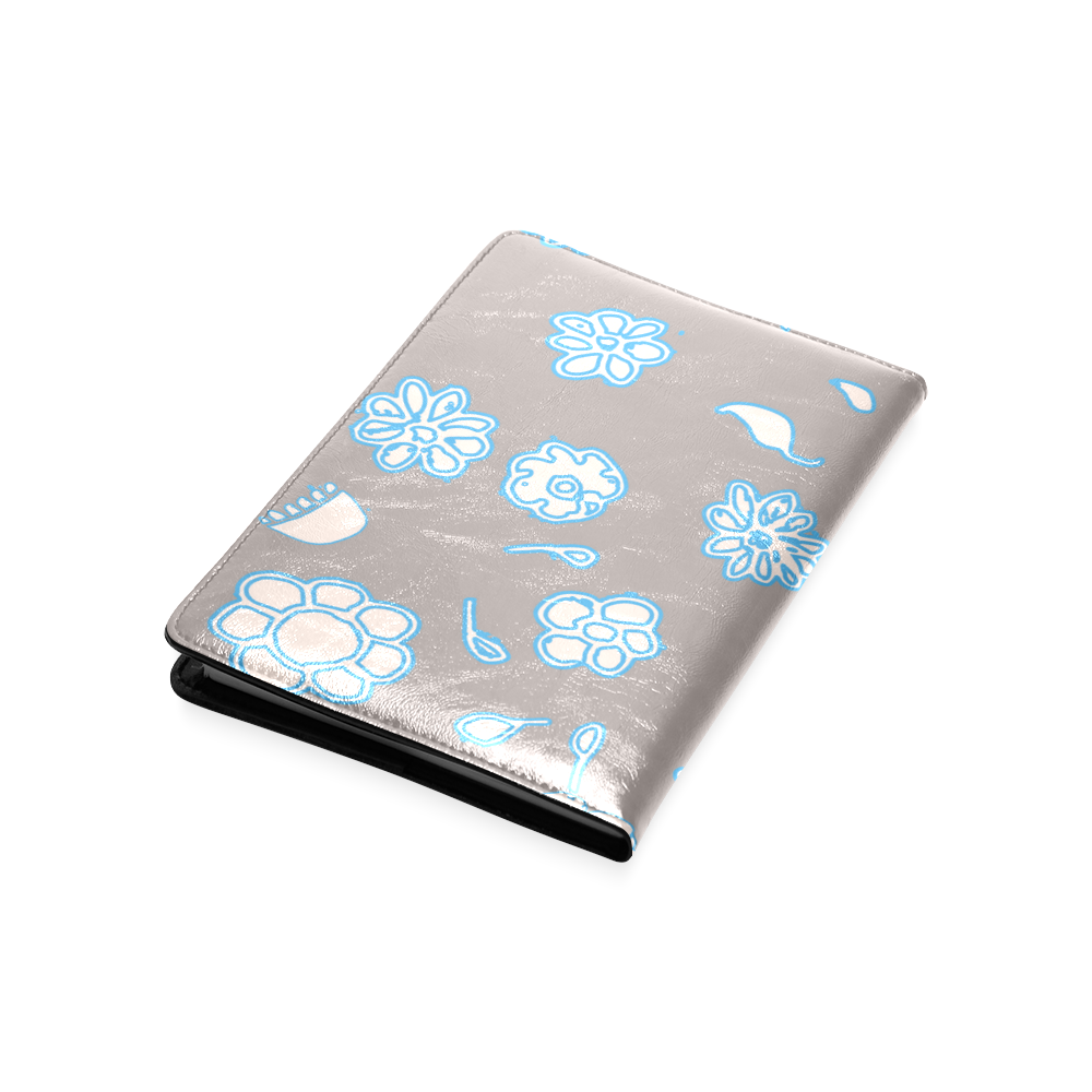 floral gray and blue Custom NoteBook A5