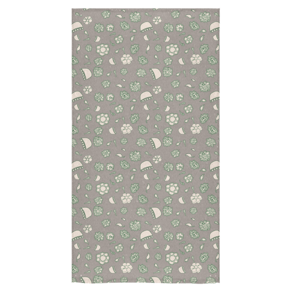floral gray and green Bath Towel 30"x56"