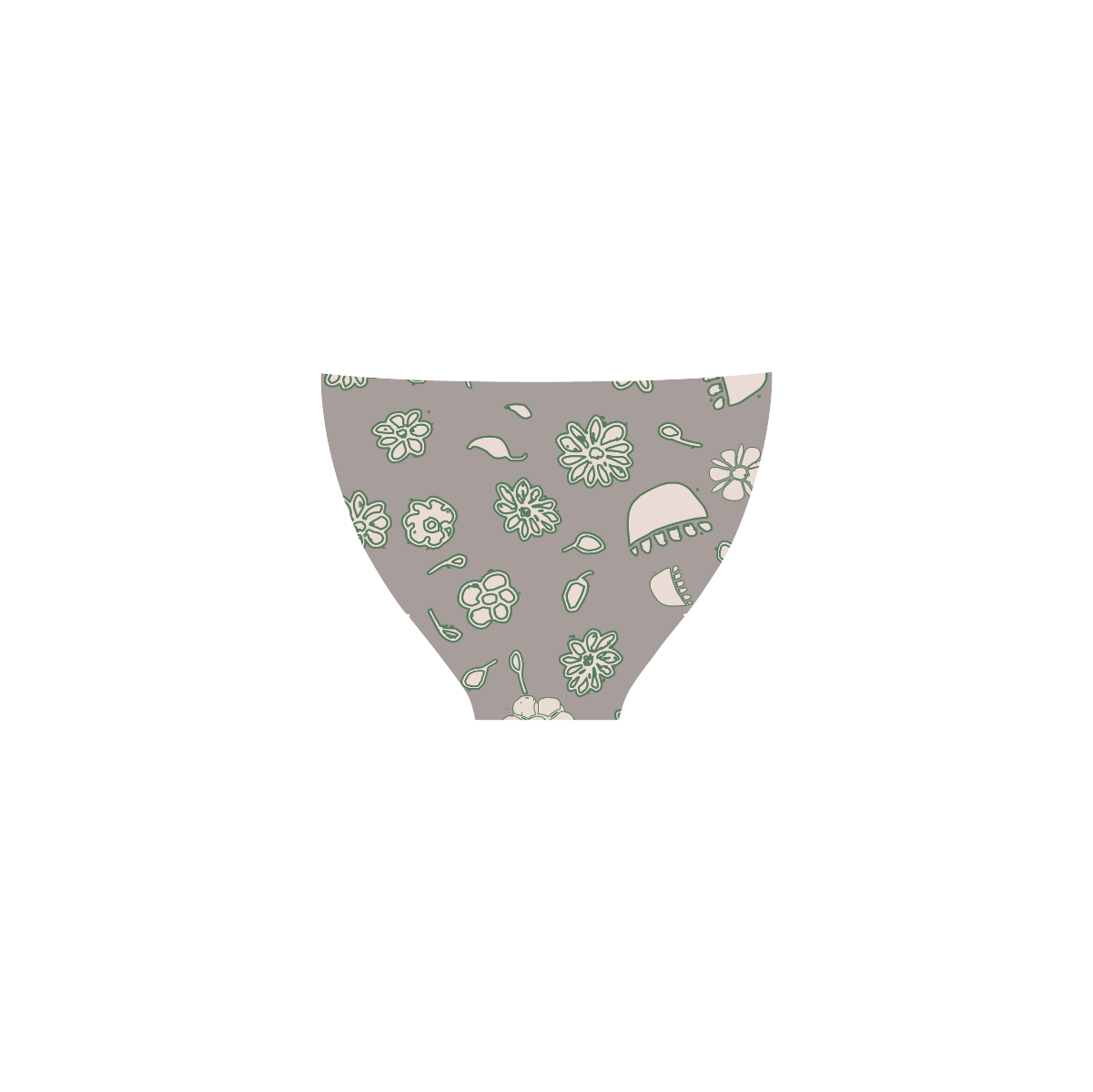 floral gray and green Custom Bikini Swimsuit (Model S01)