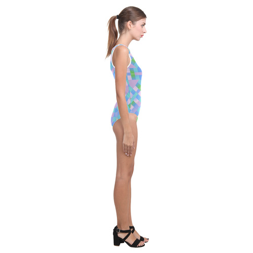 Multicolor Kaleidoscope Vest One Piece Swimsuit (Model S04)