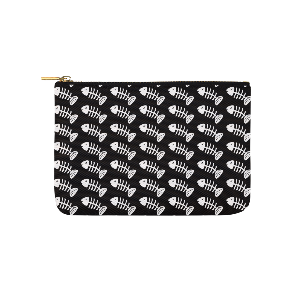 Fish Bones Pattern Carry-All Pouch 9.5''x6''