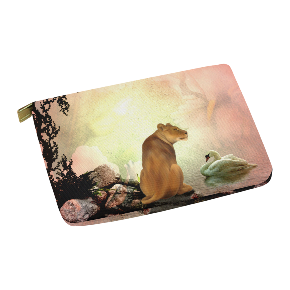 Awesome lioness in a fantasy world Carry-All Pouch 12.5''x8.5''