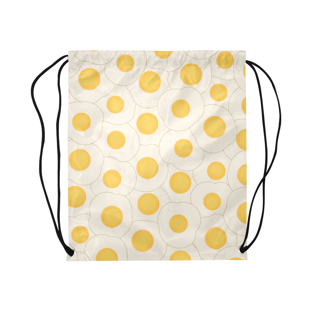 Fried Eggs Large Drawstring Bag Model 1604 (Twin Sides)  16.5"(W) * 19.3"(H)