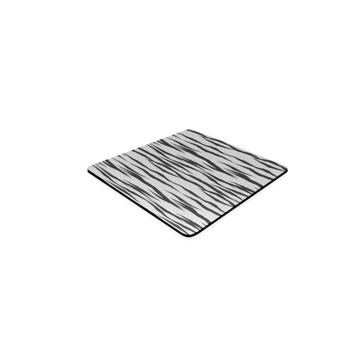 A Trendy Black Silver Big Cat Fur Texture Square Coaster