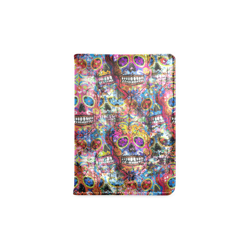 Colorfully Flower Power Skull Grunge Pattern Custom NoteBook A5