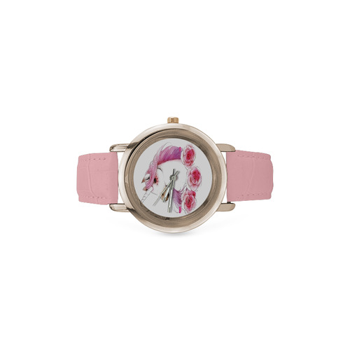 unicorn Women's Rose Gold Leather Strap Watch(Model 201)