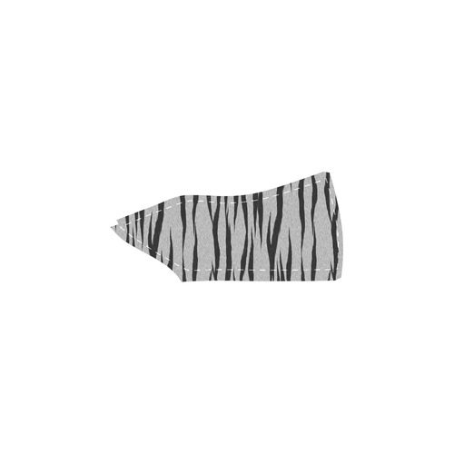 A Trendy Black Silver Big Cat Fur Texture Women's Slip-on Canvas Shoes (Model 019)