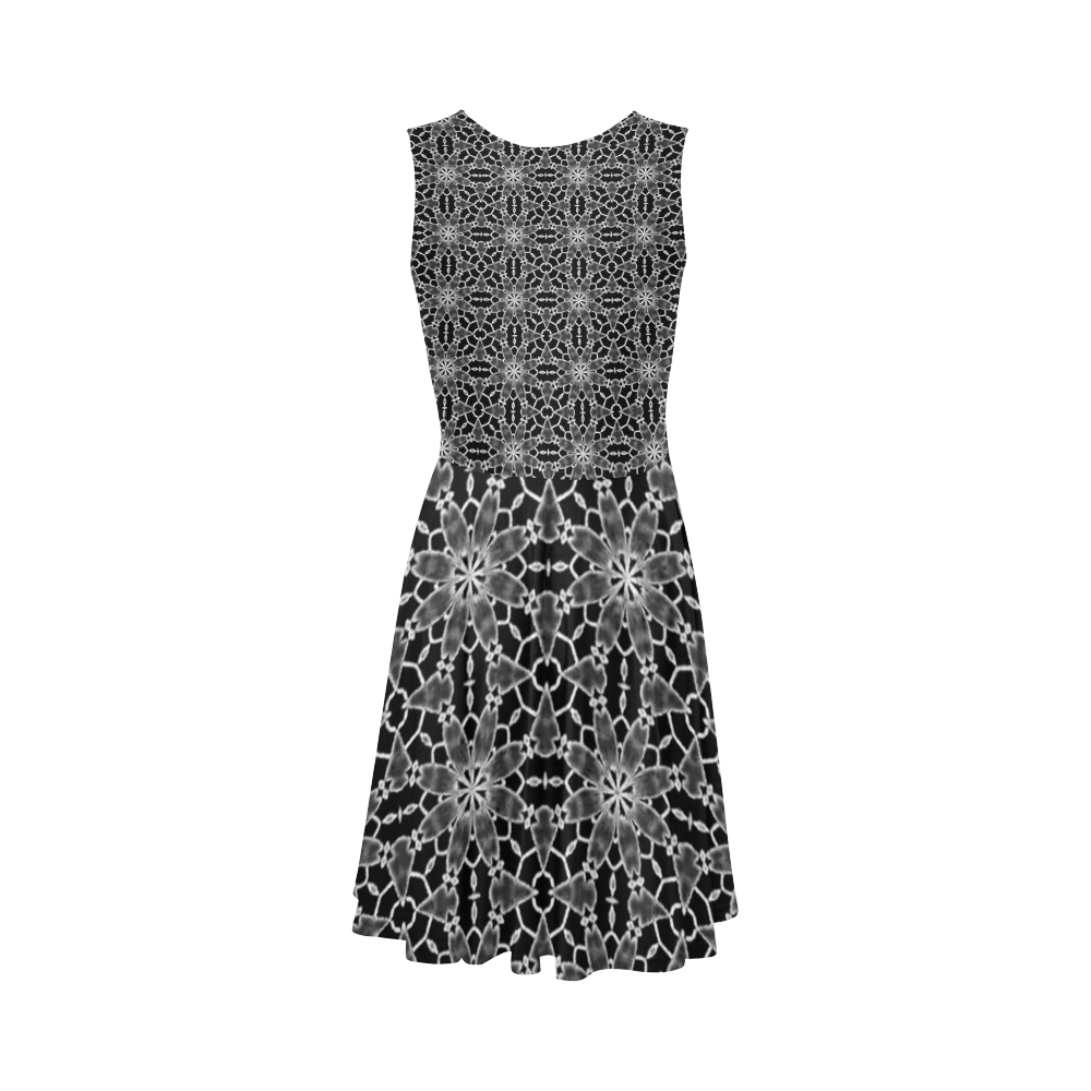 Sexy Black and White Lace Sleeveless Ice Skater Dress (D19)