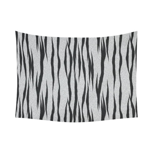 A Trendy Black Silver Big Cat Fur Texture Cotton Linen Wall Tapestry 80"x 60"