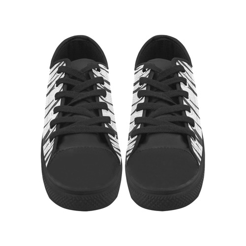 A Trendy Black Silver Big Cat Fur Texture Aquila Microfiber Leather Women's Shoes/Large Size (Model 031)