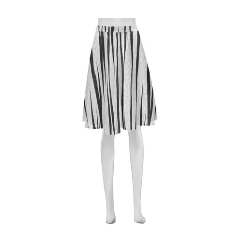 A Trendy Black Silver Big Cat Fur Texture Athena Women's Short Skirt (Model D15)