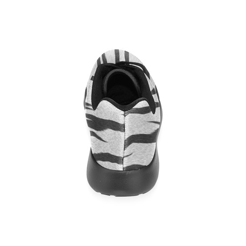 A Trendy Black Silver Big Cat Fur Texture Men’s Running Shoes (Model 020)