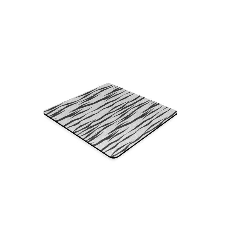 A Trendy Black Silver Big Cat Fur Texture Square Coaster