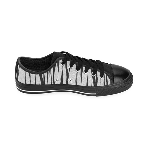 A Trendy Black Silver Big Cat Fur Texture Men's Classic Canvas Shoes/Large Size (Model 018)