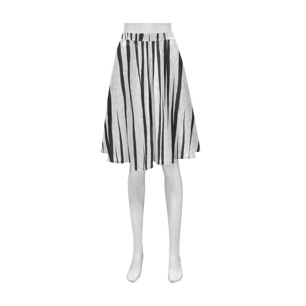 A Trendy Black Silver Big Cat Fur Texture Athena Women's Short Skirt (Model D15)