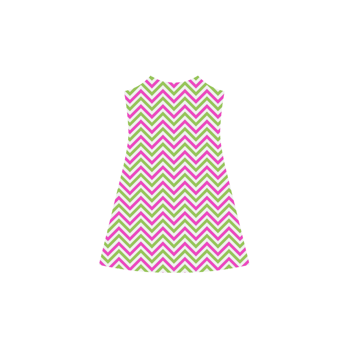Pink Green White Chevron Alcestis Slip Dress (Model D05)