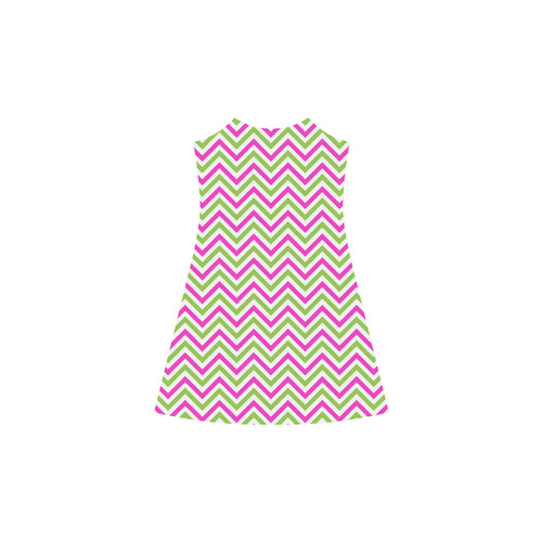 Pink Green White Chevron Alcestis Slip Dress (Model D05)