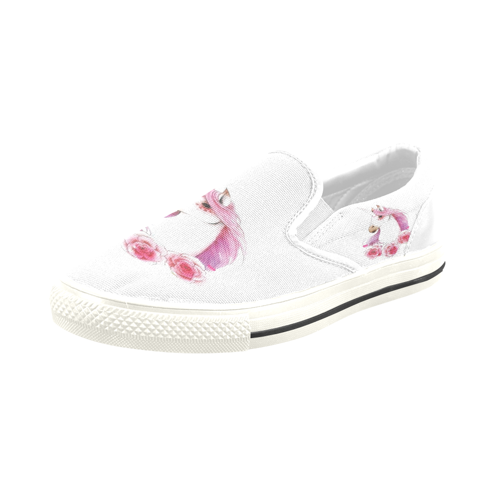 unicorn Slip-on Canvas Shoes for Kid (Model 019)