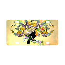 Toucan with flowers Classic License Plate