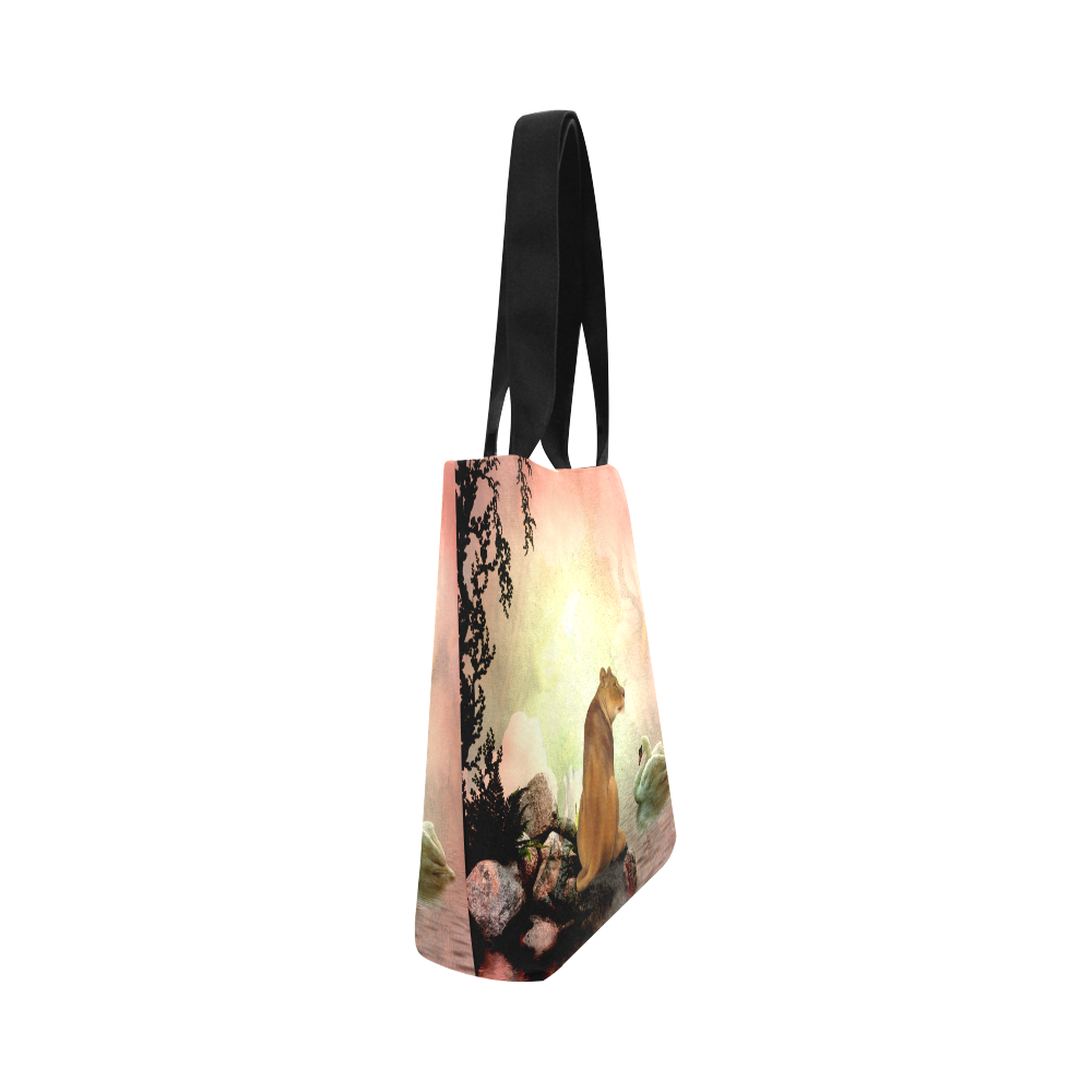 Awesome lioness in a fantasy world Canvas Tote Bag (Model 1657)