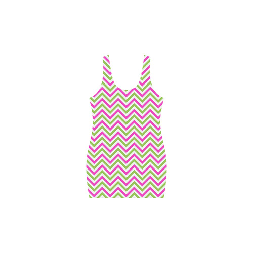 Pink Green White Chevron Medea Vest Dress (Model D06)