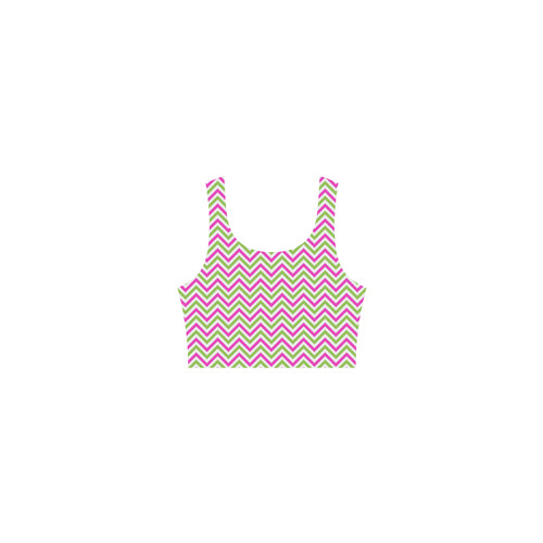 Pink Green White Chevron Atalanta Casual Sundress(Model D04)