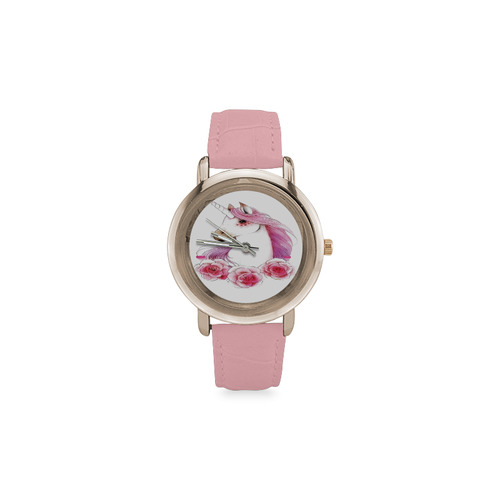 unicorn Women's Rose Gold Leather Strap Watch(Model 201)