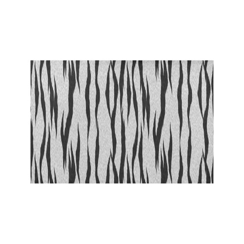 A Trendy Black Silver Big Cat Fur Texture Placemat 12’’ x 18’’ (Set of 2)