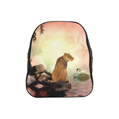 Awesome lioness in a fantasy world School Backpack (Model 1601)(Small)