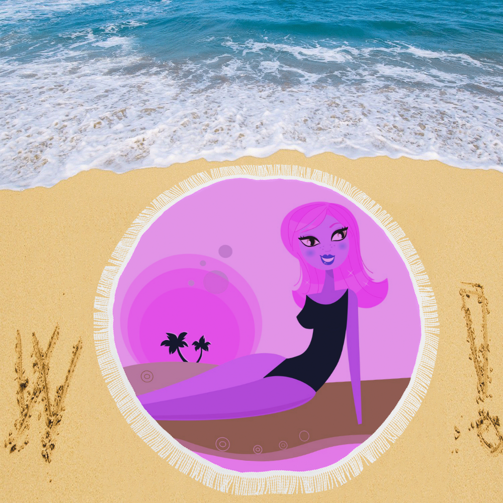 Beach summer Shawl beach girl Pink collection 2017 Circular Beach Shawl 59"x 59"