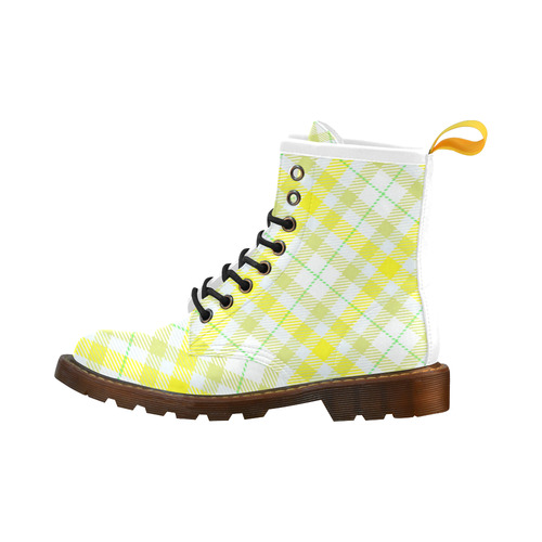 cozy and pleasant Plaid 1F High Grade PU Leather Martin Boots For Women Model 402H