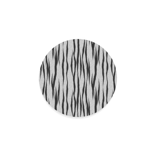 A Trendy Black Silver Big Cat Fur Texture Round Coaster