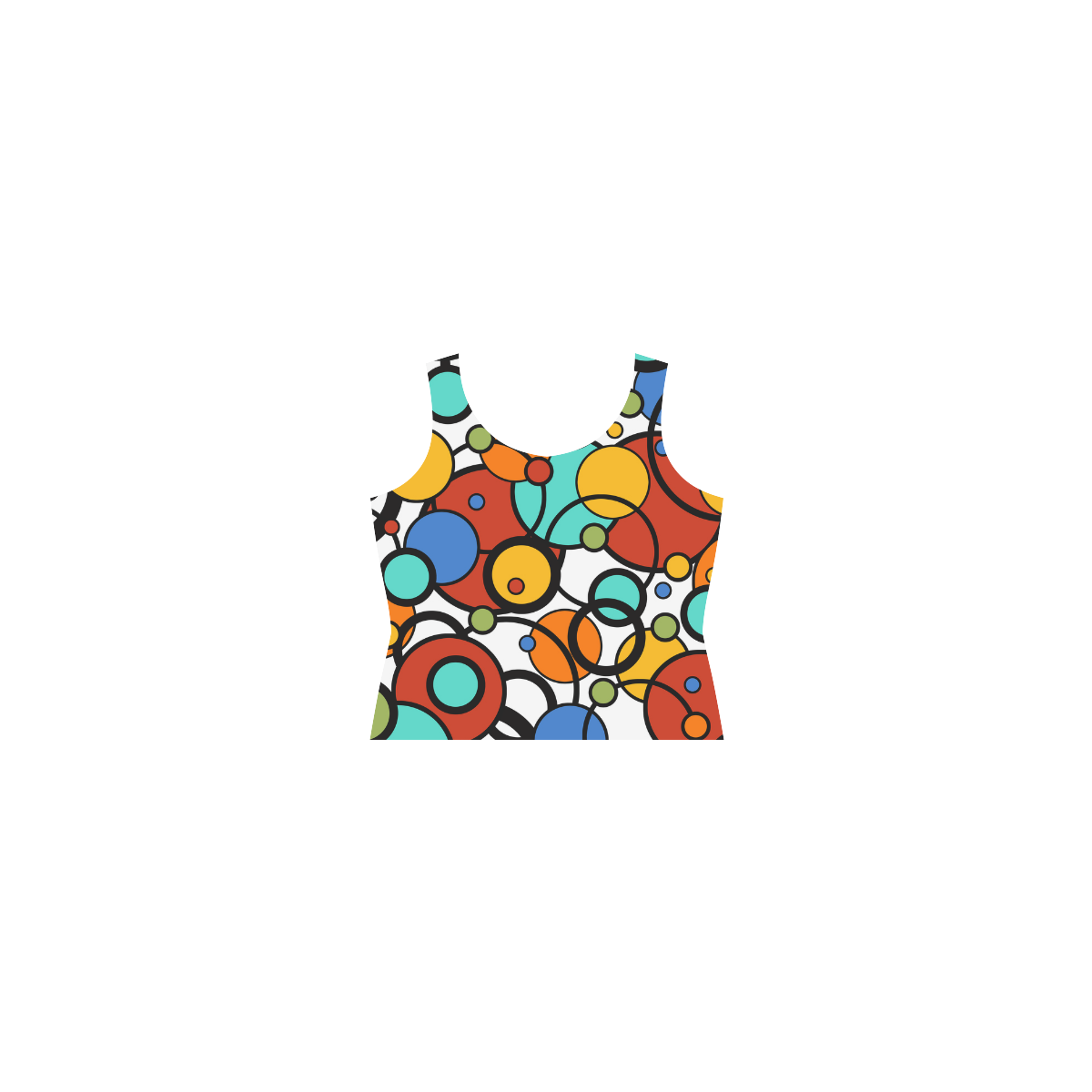 Pop Art Dot Colorful Art Print Sleeveless Dress Sleeveless Splicing Shift Dress(Model D17)