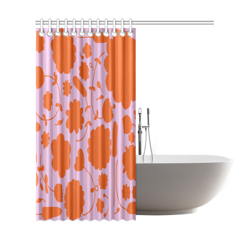 spring flower orange Shower Curtain 69"x72"