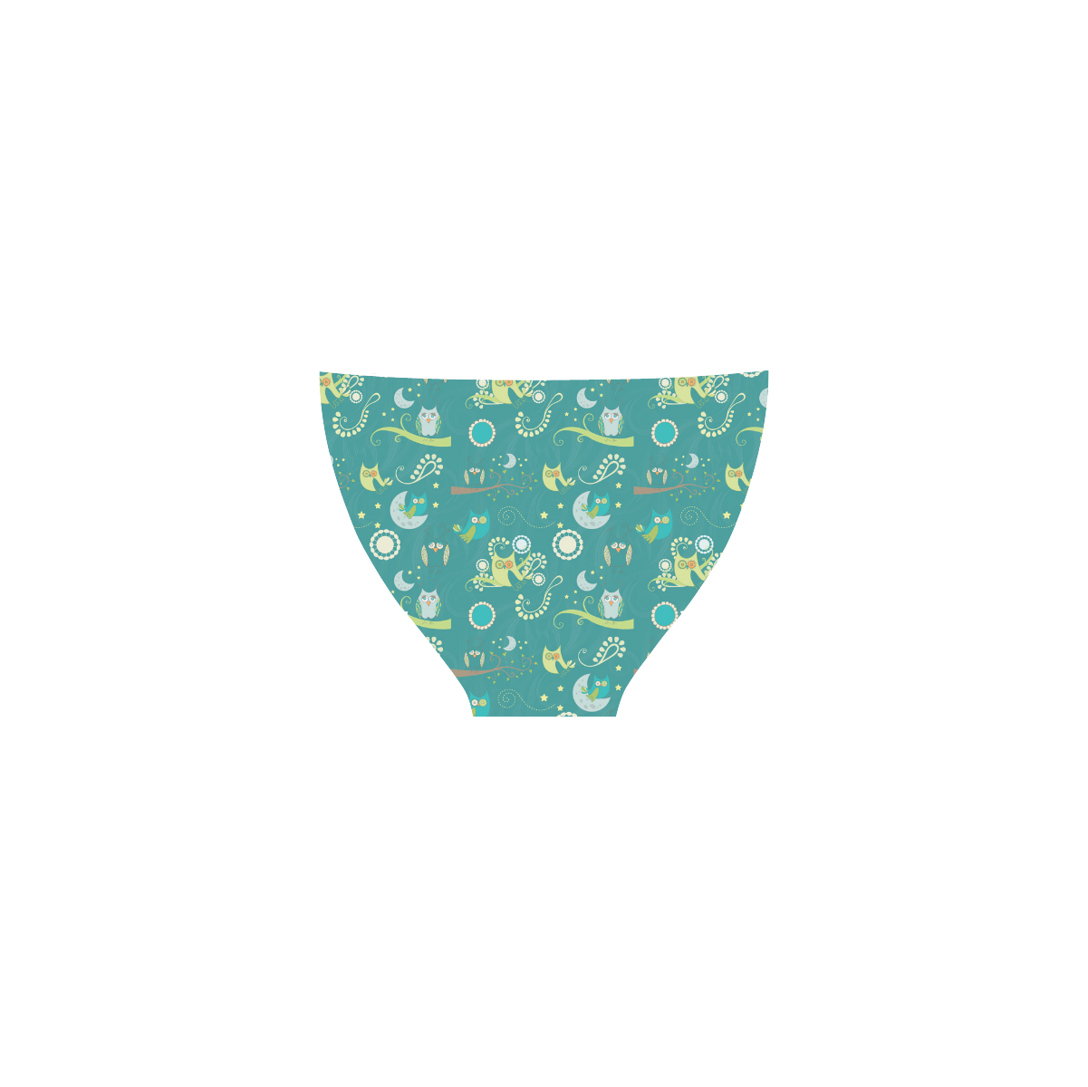 Cute colorful night Owls moons and flowers Custom Bikini Swimsuit (Model S01)