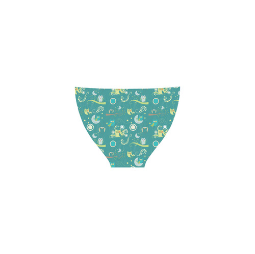 Cute colorful night Owls moons and flowers Custom Bikini Swimsuit (Model S01)