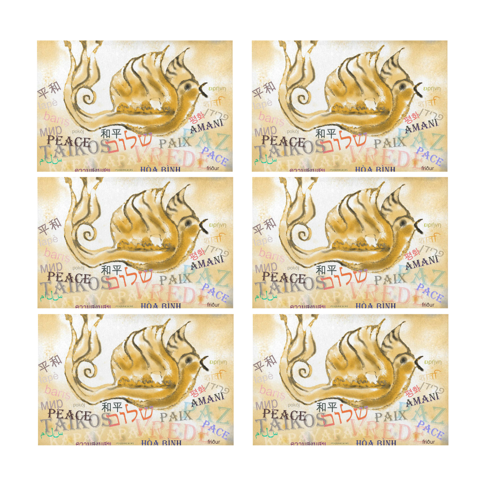 peace-oiseau de Jerusalem-3 Placemat 12’’ x 18’’ (Set of 6)