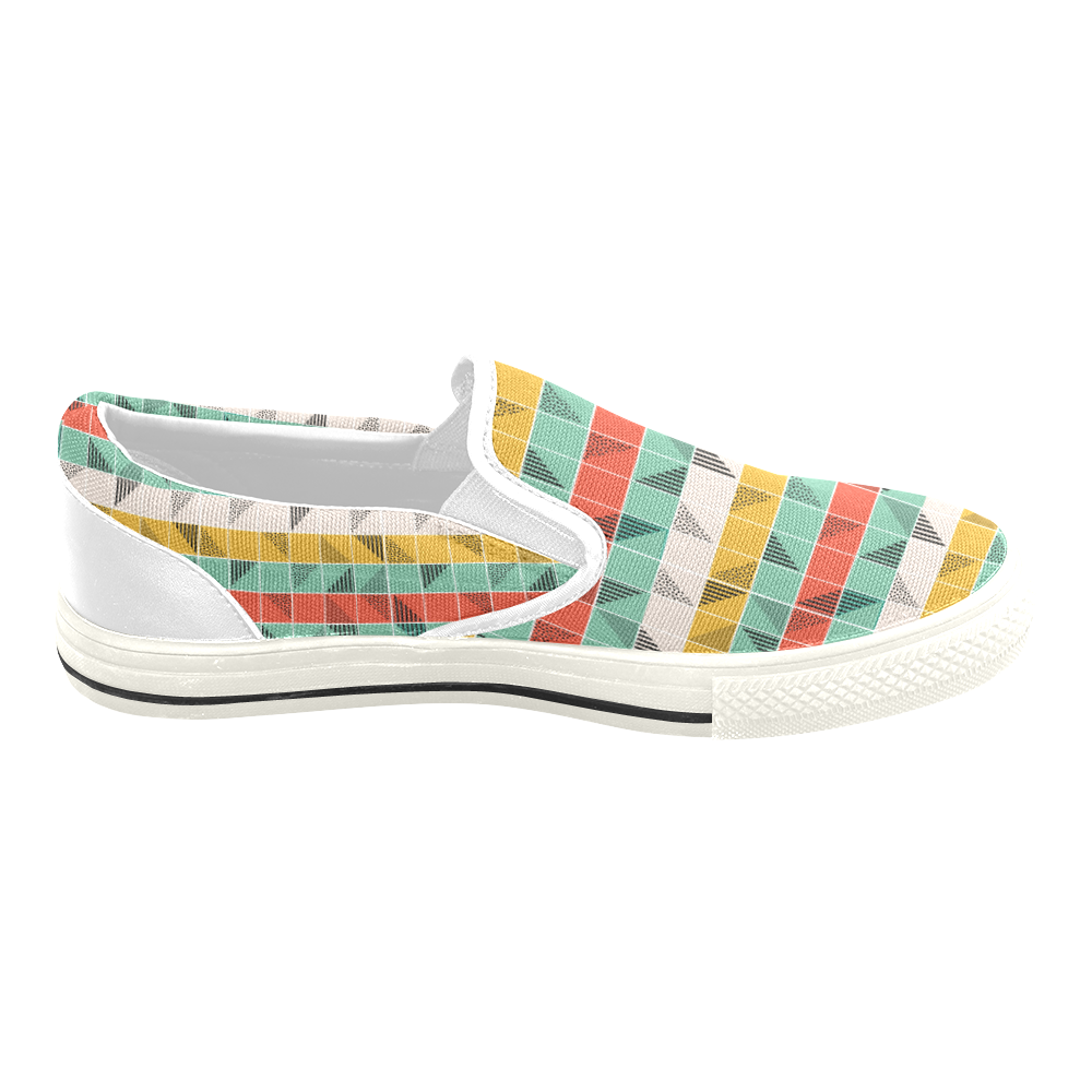 mosaic blossom Slip-on Canvas Shoes for Kid (Model 019)