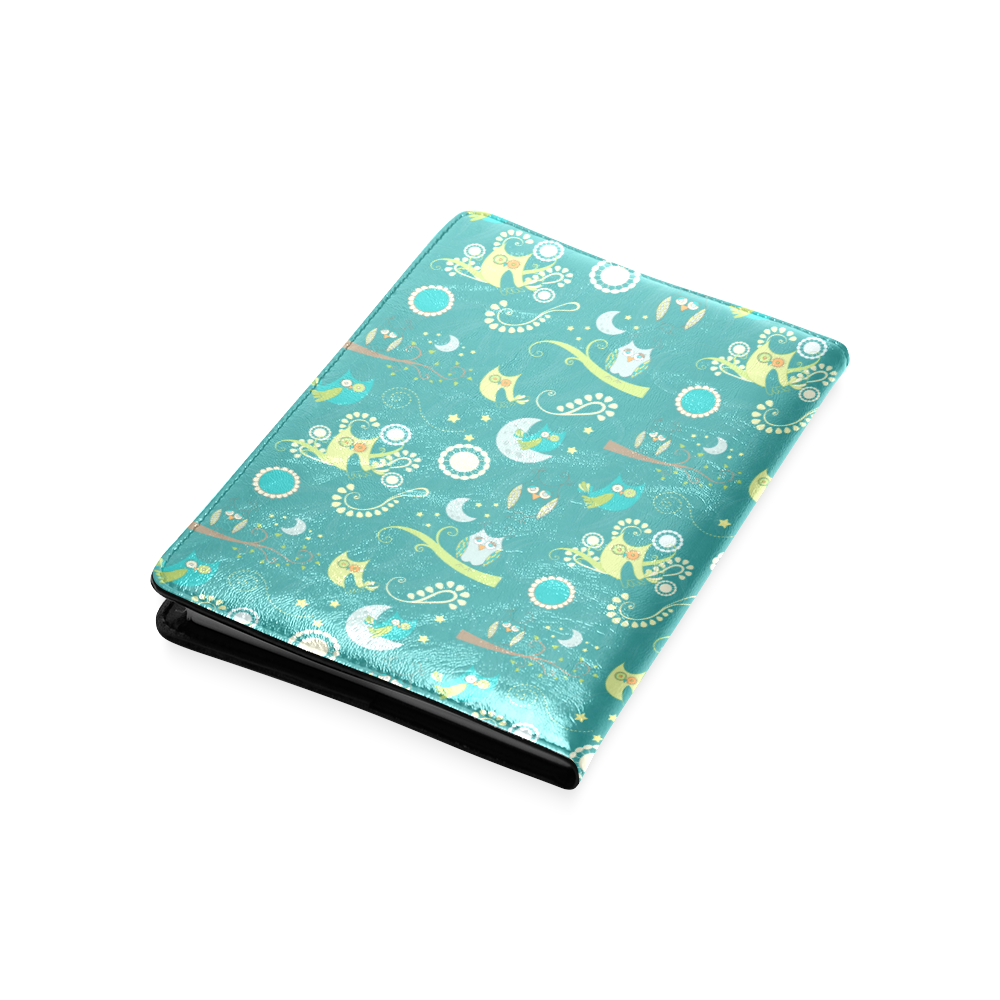 Cute colorful night Owls moons and flowers Custom NoteBook A5