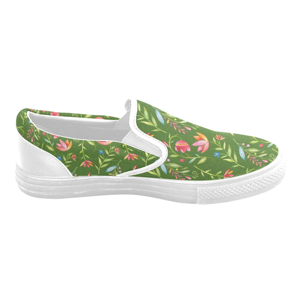 Sunny Garden I Women's Unusual Slip-on Canvas Shoes (Model 019)