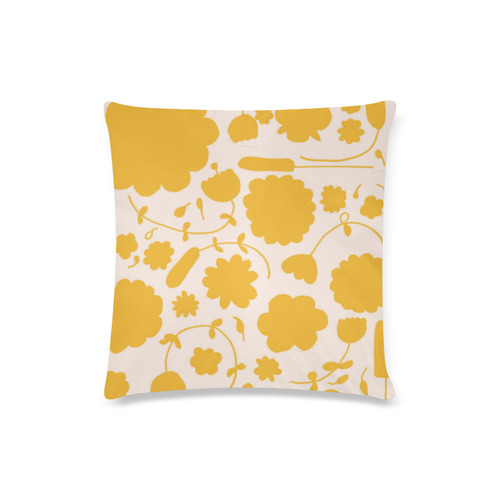 spring flower yellow Custom Zippered Pillow Case 16"x16"(Twin Sides)