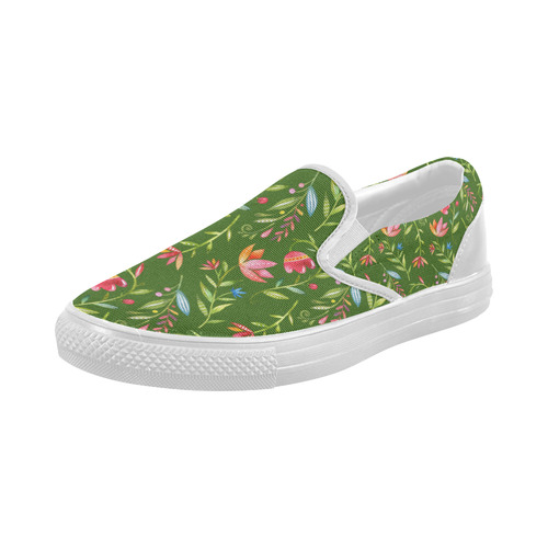 Sunny Garden I Women's Slip-on Canvas Shoes (Model 019)