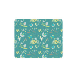 Cute colorful night Owls moons and flowers Rectangle Mousepad